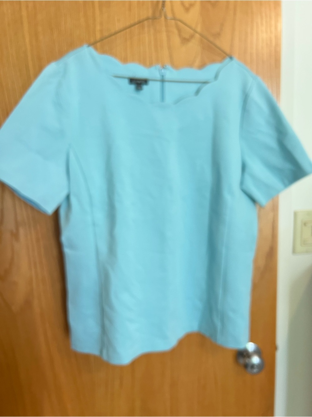 Talbots scalloped neck top